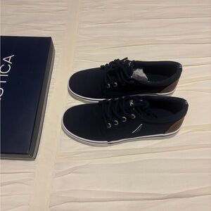 Nautica Kid’s Navy and Brown Casual Sneakers